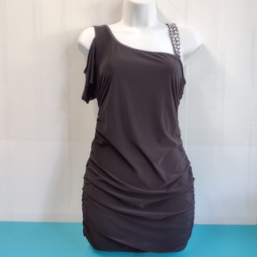 NEW Carpe Diem One Shoulder Ruched Party Mini Dress Size M - Picture 6 of 13